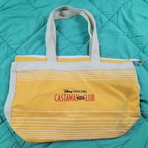 Disney Cruise Line Castaway Club Canvas Yellow Gold Beach Tote Bag